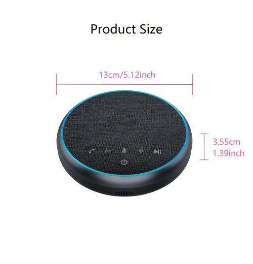 Professional Wireless Speakerphone BT Speakerphone USB/AUX Conference Speaker 12H Talk Time For Home Office Conference Calls Compatibility With Skype Zoom Microsoft Teams WebEx