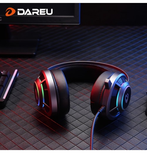 Dareu EH469 Wired Headset With Noise Cancelling, RGB Lights & Microphone Headphones, Microphone Headphone Usb