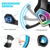 Gaming Headset With Mic For Xbox One PS4 PS5 PC Switch Tablet, Gaming Headset Xbox One With Stereo Surround Sound & LED Light Noise Cancelling Over Ear Headphones