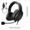 AIHOOR Wired Gaming Headset With 7.1 Surround Sound, Detachable Mic, In-Line Volume & Mute Control, RGB LED Light, Protein Ear Cushions, Over-Ear Headphone For PS4/PS5 Controller, PC (3.5mm Interface)