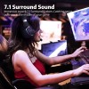 AIHOOR Wired Esports Headset With 7.1 Surround Sound, Detachable Mic, In-Line Volume & Mute Control, RGB LED Lights, Breathable Foam Ear Cushions, Over-Ear Headphone For PC, PS4/PS5 (USB Interface)