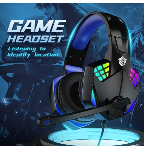 IN933 Stereo Esports Headset For PS4 /PC/ Xbox One/ PS5 , Ear Headset With Microphone, LED Light, Bass Surround, Soft Memory Earmuff For Laptop Mac Games