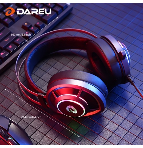 Dareu EH469 Wired Headset With Noise Cancelling, RGB Lights & Microphone Headphones, Microphone Headphone Usb