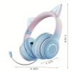 Gradient Cat Ears Shaped  Headset With Light-emitting BT Wireless Headset For Gaming Esports Host Headsets