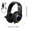 Esports Headset With Virtual 7.1 Surround Sound,Over Ear Headphones,Sound Isolation ,Noise Cancelling Microphone, Ultra-Low Latency Games & LED Light Soft Memory Protein Earmuffs For PC Mac Computer Games- Black