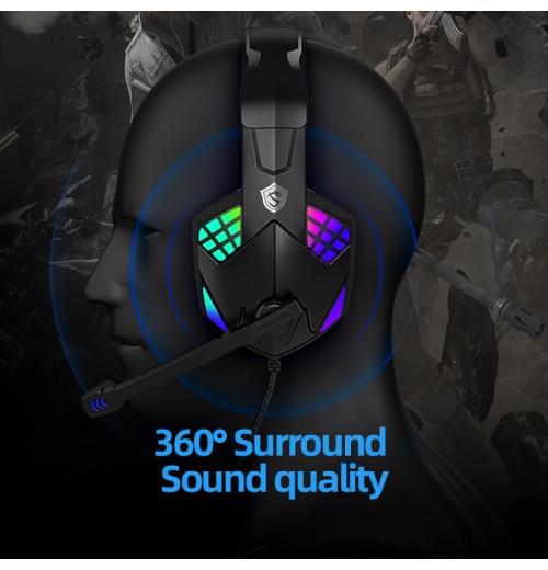 IN933 Stereo Esports Headset For PS4 /PC/ Xbox One/ PS5 , Ear Headset With Microphone, LED Light, Bass Surround, Soft Memory Earmuff For Laptop Mac Games