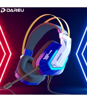 DAREU Mecha Gaming Headset For PC - USB Computer Headphones With Microphone/Mic Noise Cancelling, 7.1 Surround Sound Wired Headset&RGB Light - Gaming Headphones For PS4/PS5 Console Laptop