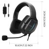 AIHOOR Wired Esports Headset With 7.1 Surround Sound, Detachable Mic, In-Line Volume & Mute Control, RGB LED Lights, Breathable Foam Ear Cushions, Over-Ear Headphone For PC, PS4/PS5 (USB Interface)