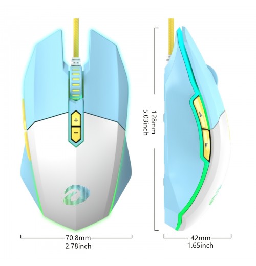 DAREU EM910 Gaming Mouse, 8000 DPI Wired Gaming Mouse With RGB Backlit For Windows/Mac/Computer/Laptop