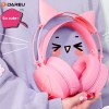 DAREU Pink Gaming Headset, Cute Cat Ear Headset With Mic, LED Light, 7.1 Surround Sound, USB Headphones For Computer Laptop Mac PS4 PS5