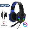 IN922 Stereo Game Headset For PS4 PC Xbox One PS5 Controller, Ear Headset With Microphone, LED Light, Bass Surround, Soft Memory Earmuff For Laptop Mac Games