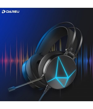 DAREU EH722 Stereo Gaming Headset Fit For PS4 PC Xbox One PS5 Controller, Noise Cancelling Over Ear Headphones With Mic, LED Light, Bass Surround, Soft Memory Earmuffs For Computer/Laptop/Mac