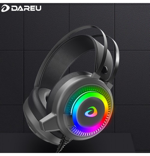 DAREU USB Gaming Headset For PC & Computer Headphones With Microphone/Mic Noise Cancelling, 7.1 Surround Sound Wired Headset & RGB Light, Gaming Headphones For PS4/PS5 Console Laptop Call Center