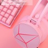 DAREU Pink Gaming Headset, Cute Cat Ear Headset With Mic, LED Light, 7.1 Surround Sound, USB Headphones For Computer Laptop Mac PS4 PS5