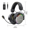 BINNUNE BW03 Wireless Gaming Headset With Mic, 3.5mm Head Jack, 2.4G Wired Headphones, RGB Light For PS4, PS5, PC