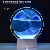 USB Night Light Quicksand Painting Ornaments LED Creative Decompression Table Lamp Dynamic Hourglass Bedroom 3d Night Light Touch Decorations Birthday Gifts