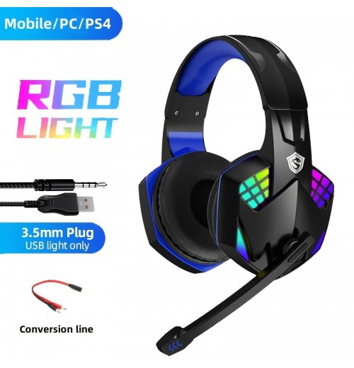 IN933 Stereo Esports Headset For PS4 /PC/ Xbox One/ PS5 , Ear Headset With Microphone, LED Light, Bass Surround, Soft Memory Earmuff For Laptop Mac Games