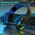 IN922 Stereo Game Headset For PS4 PC Xbox One PS5 Controller, Ear Headset With Microphone, LED Light, Bass Surround, Soft Memory Earmuff For Laptop Mac Games